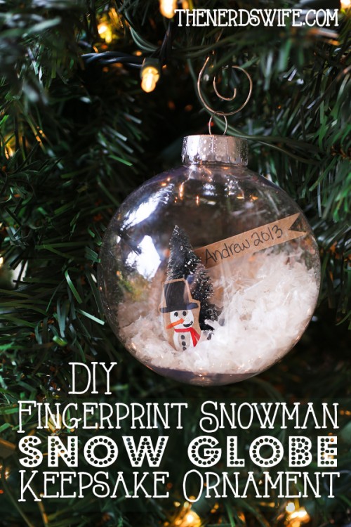 Fingerprint Snowman Ornament