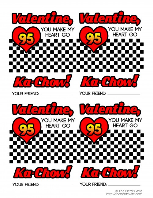 Car Valentines, Printable Cards - My Party Design