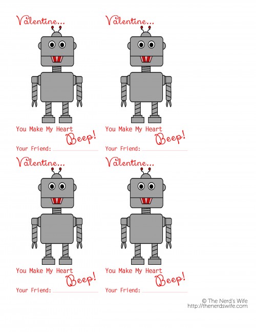 Handmade Valentines Robot Cards The Nerd S Wife