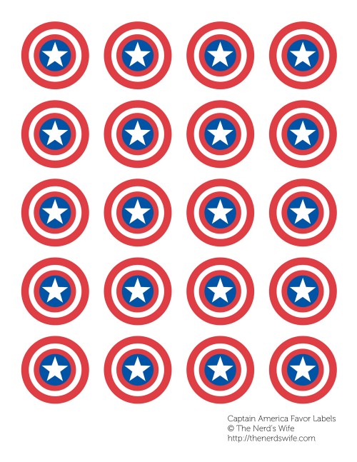 Captain America Favor Labels