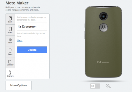 Evergreen Engraving Moto X
