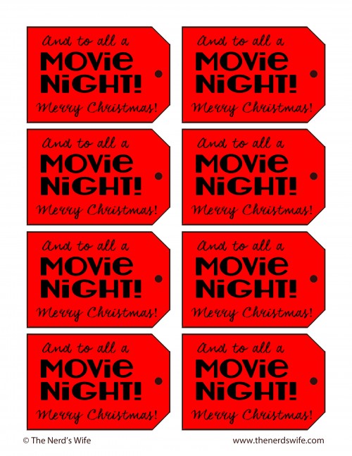 Movie Night Gift Tags