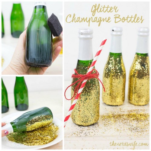 Glitter Champagne Bottles