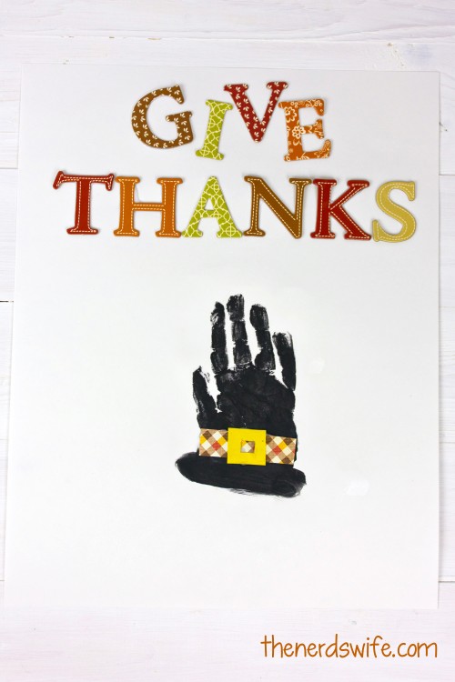 Pilgrim Hat Handprint Art