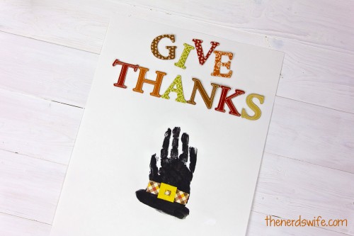 Pilgrim Hat Handprint Art