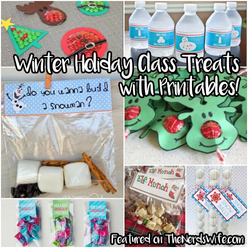 Printable Class Treats for Winter Holiday Parties