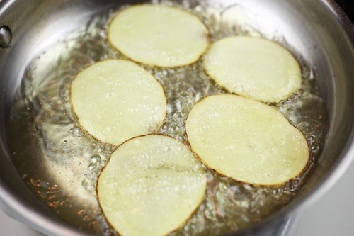 Parmesan Potato Chips Frying