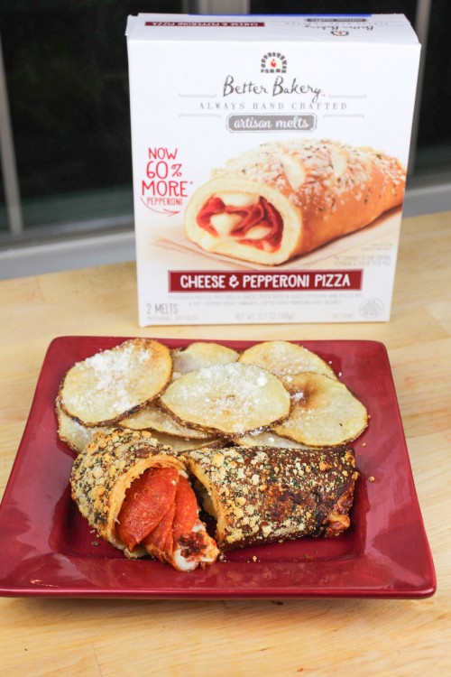 Pepperoni Sandwich and Parmesan Chips