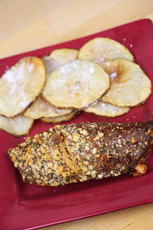 Pepperoni Sandwich and Parmesan Chips