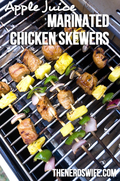 Apple Juice Marinated Chicken Skewers