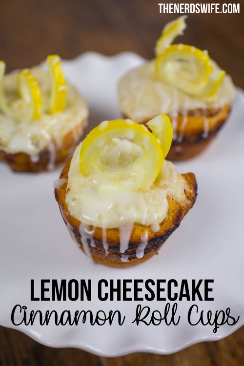 Lemon Cheesecake Cinnamon Roll Cups