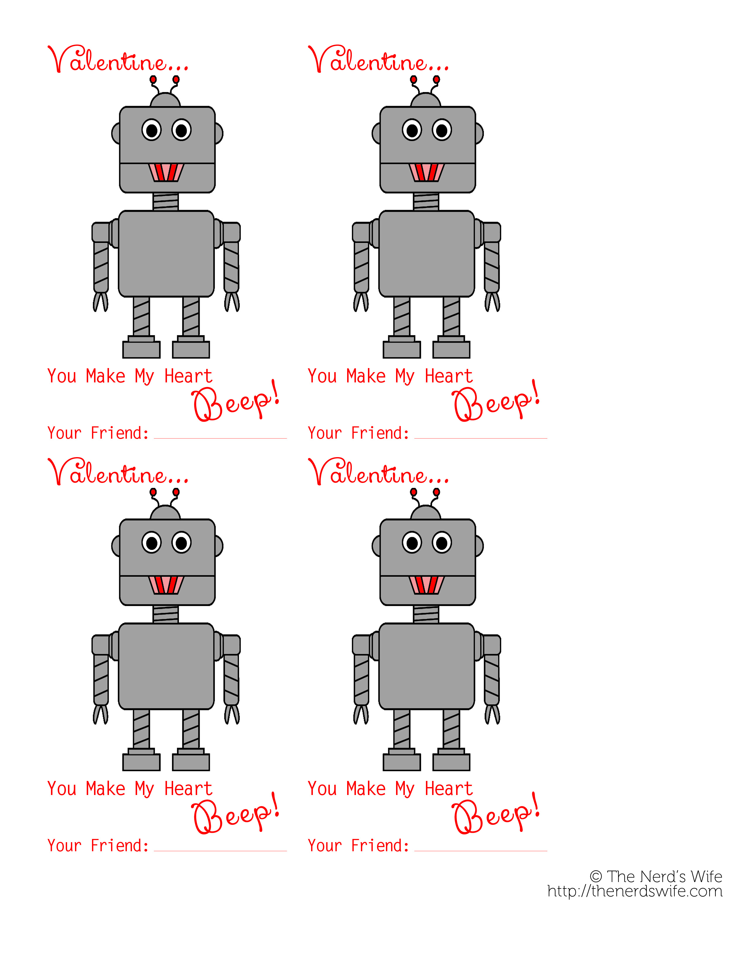 Robot Valentines The Nerd s Wife