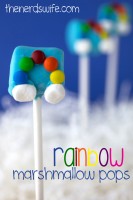 Easy Rainbow Marshmallow Pops
