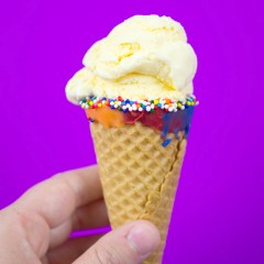 colorful rainbow ice cream cones